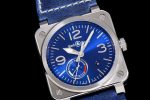 BR03-97 Automatic Power Reserve SS Blue Dial on Blue Leather Strap A23J - Image 2