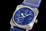 BR03-97 Automatic Power Reserve SS Blue Dial on Blue Leather Strap A23J - Image 3