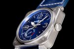 BR03-97 Automatic Power Reserve SS Blue Dial on Blue Leather Strap A23J - Image 6
