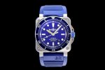 BR 03-92 Diver SS 1:1 Best Edition Blue Dial on Rubber Strap MIYOTA 9015