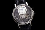 Tradition 7097BB SS ZF 1:1 Best Edition White/Gray Dial on Black Leather Strap A505 - Image 2