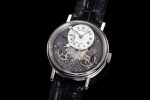 Tradition 7097BB SS ZF 1:1 Best Edition White/Gray Dial on Black Leather Strap A505 - Image 3