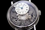Tradition 7097BB SS ZF 1:1 Best Edition White/Gray Dial on Black Leather Strap A505 - Image 5