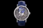 Tradition 7097BB SS ZF 1:1 Best Edition Blue/Gray Dial on Blue Leather Strap A505