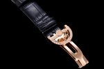 Reine de Naples YG ZF 1:1 Best Edition White Arabic Dial Diamonds Bezel on Black Leather Strap A537 - Image 7