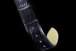 Reine de Naples YG ZF 1:1 Best Edition White Arabic Dial Diamonds Bezel on Black Leather Strap A537 - Image 8