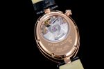 Reine de Naples YG ZF 1:1 Best Edition White Arabic Dial Diamonds Bezel on Black Leather Strap A537 - Image 9