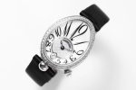 Reine de Naples 8918BB SS ZF 1:1 Best Edition White MOP Dial Diamonds Bezel on Black Fabric Strap A537 - Image 4