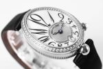Reine de Naples 8918BB SS ZF 1:1 Best Edition White MOP Dial Diamonds Bezel on Black Fabric Strap A537 - Image 6