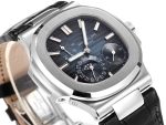 Nautilus 5712 SS PF Best Edition Blue Dial on Black Leather Strap A23J - Image 3