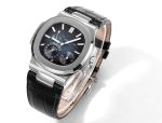 Nautilus 5712 SS PF Best Edition Blue Dial on Black Leather Strap A23J - Image 4