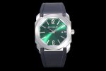 Octo 41mm SS BVF 1:1 Best Edition Green Dial On Black Rubber Strap Miyota 9015