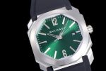 Octo 41mm SS BVF 1:1 Best Edition Green Dial On Black Rubber Strap Miyota 9015 - Image 2