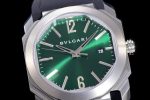 Octo 41mm SS BVF 1:1 Best Edition Green Dial On Black Rubber Strap Miyota 9015 - Image 5