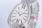 Serpenti Seduttori Watch SS BVF 1:1 Best Edition Silver Markers On White Dial Diamonds Bezel on SS Bracelet ETA Quartz - Image 4
