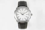 Octo 41mm SS BVF 1:1 Best Edition White Dial On Black Leather Strap Miyota 9015