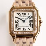 Panthère 27mm BVF 1:1 Best Edition RG White Dial Diamonds Bezel on RG Bracelet Ronda Quartz - Image 3