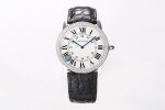 Ronde Solo de Cartier 42mm 3WF 1:1 Best Edition White Dial on Black Leather Strap MIYOTA 9015
