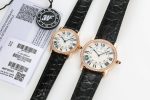 Ronde Solo de Cartier 42mm 3WF 1:1 Best Edition White Dial on Black Leather Strap MIYOTA 9015 - Image 6