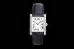 CAR0535C – Cartier Tank Must Large Dia Blk SS/LE Wht K11 Sw Qtz