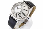 Rotonde de Cartier Mystery SS White Dial on Black Leather Strap Asia 9981 - Image 2