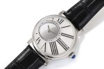 Rotonde de Cartier Mystery SS White Dial on Black Leather Strap Asia 9981 - Image 5