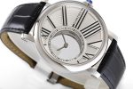 Rotonde de Cartier Mystery SS White Dial on Black Leather Strap Asia 9981 - Image 7