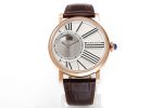 Rotonde de Cartier Mystery RG White Dial on Brown Leather Strap Asia 9981