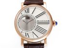Rotonde de Cartier Mystery RG White Dial on Brown Leather Strap Asia 9981 - Image 2