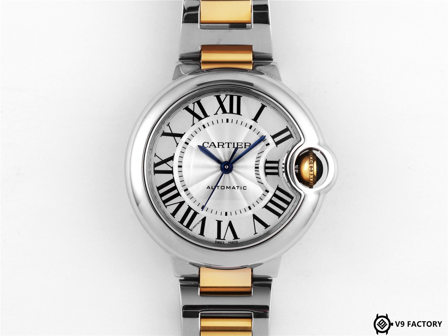 Ballon Bleu 33mm SS/YG V9F 1:1 Best Edition White Dial on SS/YG Bracelet A076