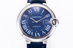 Ballon Bleu 42mm SS AF 1:1 Best Edition Blue Texture Dial on Blue Crocodile Strap A2824 - Image 2