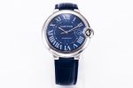 Ballon Bleu 42mm SS AF 1:1 Best Edition Blue Texture Dial on Blue Crocodile Strap A2824