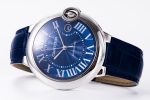 Ballon Bleu 42mm SS AF 1:1 Best Edition Blue Texture Dial on Blue Crocodile Strap A2824 - Image 7