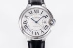 Ballon Bleu 42mm SS AF 1:1 Best Edition White Texture Dial on Black Crocodile Strap A2824 - Image 2