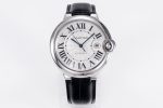 Ballon Bleu 42mm SS AF 1:1 Best Edition White Texture Dial on Black Crocodile Strap A2824