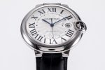 Ballon Bleu 42mm SS AF 1:1 Best Edition White Texture Dial on Black Crocodile Strap A2824 - Image 3