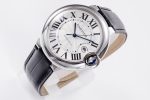 Ballon Bleu 42mm SS AF 1:1 Best Edition White Texture Dial on Black Crocodile Strap A2824 - Image 4