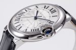 Ballon Bleu 42mm SS AF 1:1 Best Edition White Texture Dial on Black Crocodile Strap A2824 - Image 5