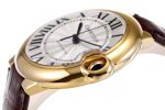 Ballon Bleu 42mm YG AF 1:1 Best Edition White Textured Dial on Brown Leather Strap A2824 - Image 5
