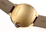 Ballon Bleu 42mm YG AF 1:1 Best Edition White Textured Dial on Brown Leather Strap A2824 - Image 9