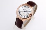 Ballon Bleu 42mm RG AF 1:1 Best Edition Blue Hands White Textured Dial on Brown Leather Strap A2824 - Image 4