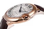 Ballon Bleu 42mm RG AF 1:1 Best Edition Blue Hands White Textured Dial on Brown Leather Strap A2824 - Image 5