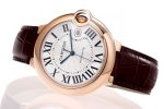 Ballon Bleu 42mm RG AF 1:1 Best Edition Blue Hands White Textured Dial on Brown Leather Strap A2824 - Image 7