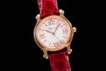 Happy Sport Automatic RG 30mm YF 1:1 Best Edition White Dial on Red Leather Starp A2892 - Image 2