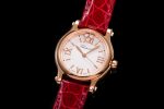 Happy Sport Automatic RG 30mm YF 1:1 Best Edition White Dial on Red Leather Starp A2892 - Image 3