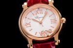 Happy Sport Automatic RG 30mm YF 1:1 Best Edition White Dial on Red Leather Starp A2892 - Image 5