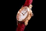 Happy Sport Automatic RG 30mm YF 1:1 Best Edition White Dial on Red Leather Starp A2892 - Image 6