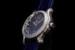 Happy Sport 36mm SS ZF 1:1 Best Edition Diamonds Bezel Blue Dial on Blue Leather Strap A2892 - Image 6