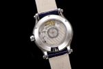 Happy Sport 36mm SS ZF 1:1 Best Edition Diamonds Bezel Blue Dial on Blue Leather Strap A2892 - Image 9