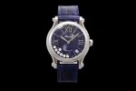 Happy Sport 36mm SS ZF 1:1 Best Edition Blue Dial on Blue Leather Strap A2892